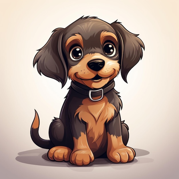 a cute dog sitting vector style illustration