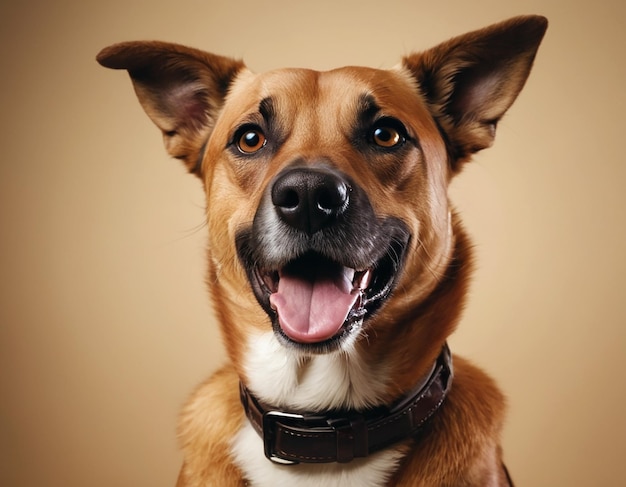 Foto un cattivo cane sorridente generativo ai