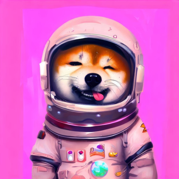 Cute dog in space