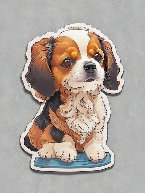 Наклейка с изображением милой собаки с версиями ai