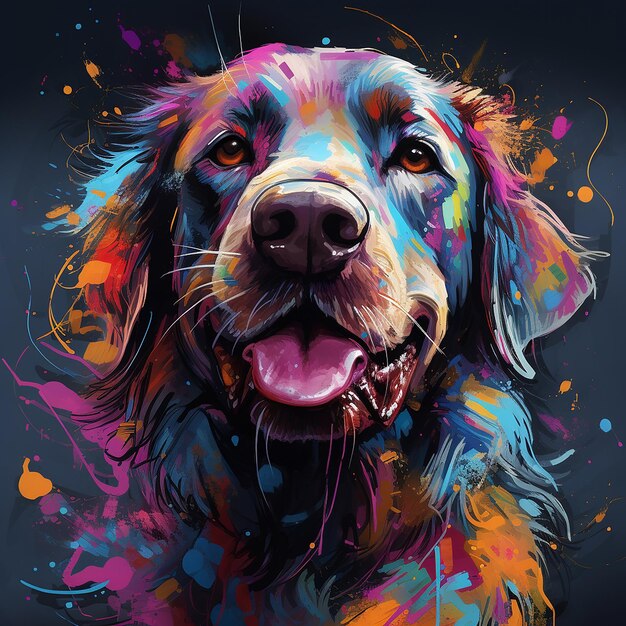 A cute dog water color painting 3D illustration