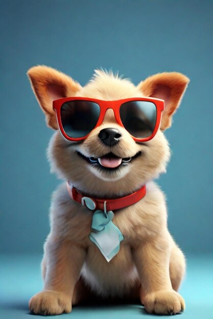 cute dog wearing glasses