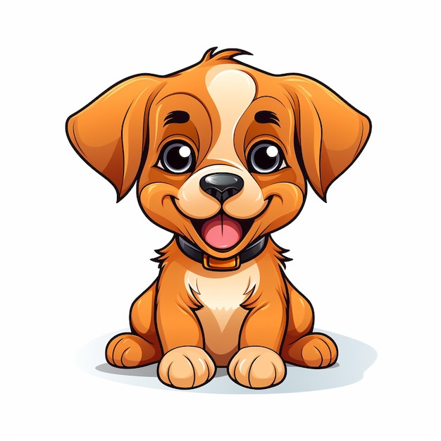 A cute dog in white background Clip art Vector