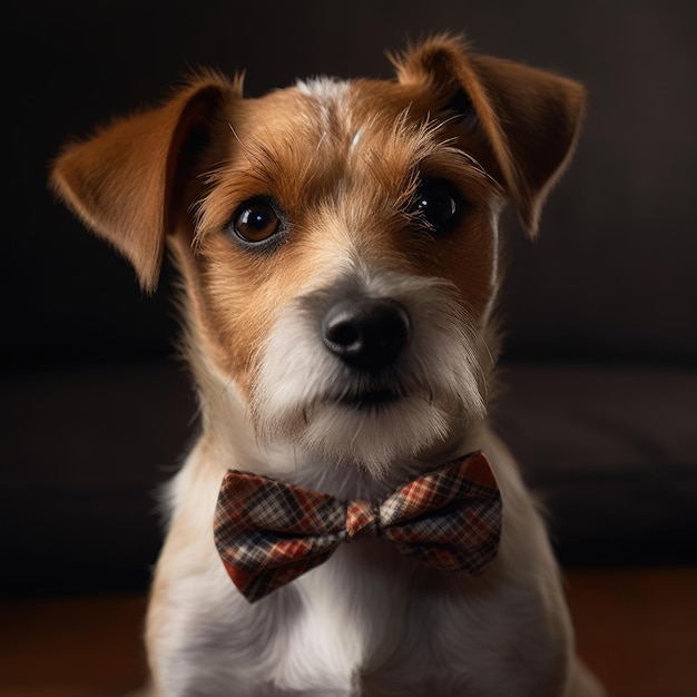 Photo a cute dog with a bowtie