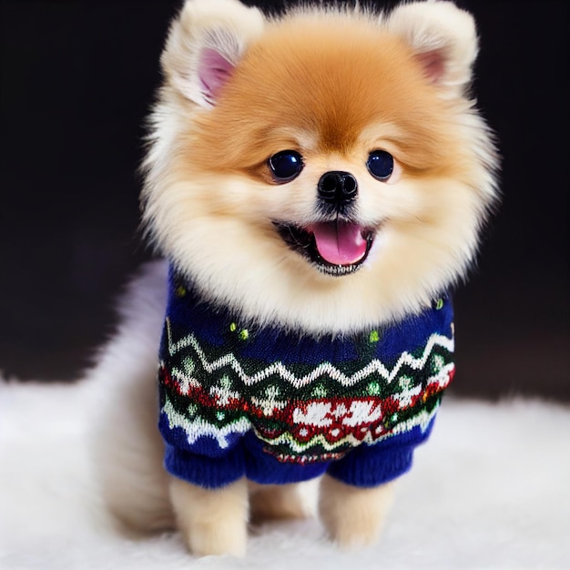 クリスマス醜いセーターとかわいい犬