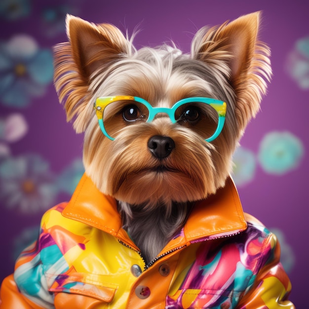 cute dog with sunglasses