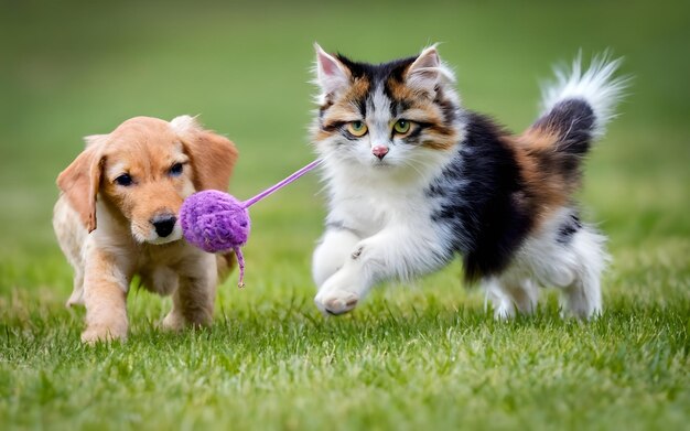 Photo cute dogs and cats