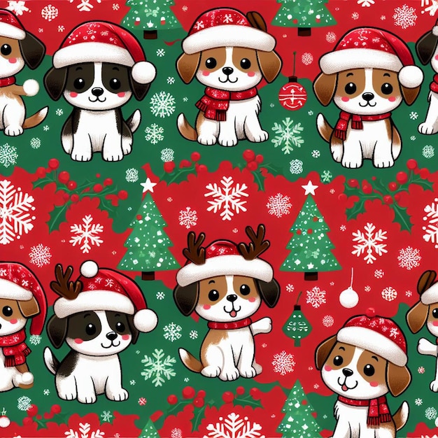 Photo cute dogs christmas