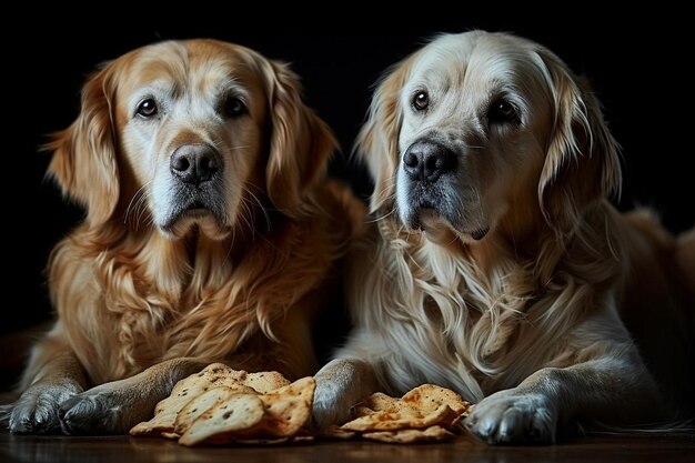 Cute dogs with food