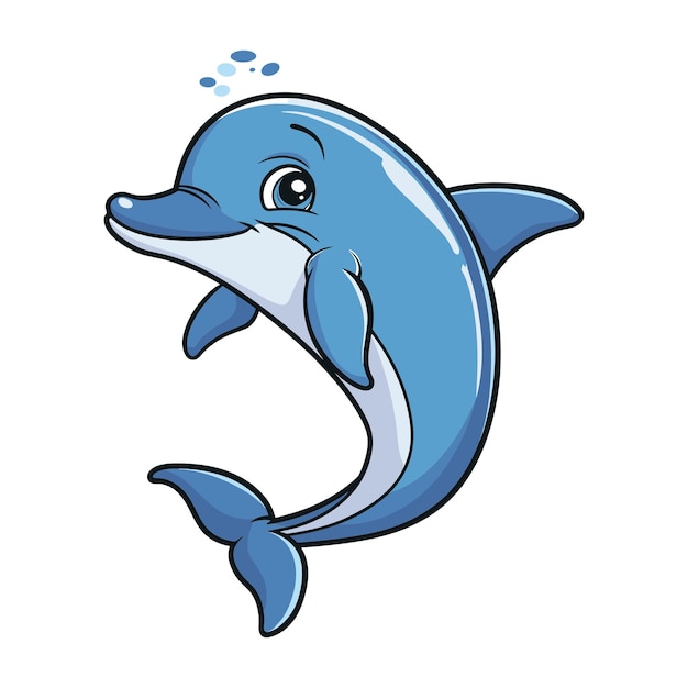 Photo cute dolphin cartoon