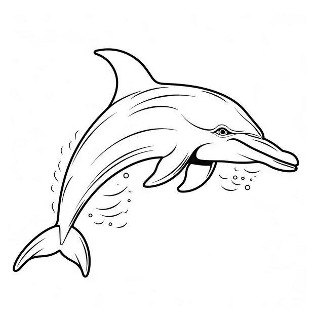 Photo cute dolphin coloring pages for children