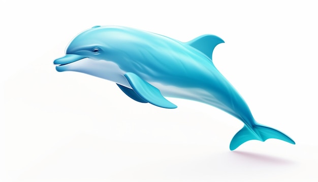 Фото Милый дельфин прыгает изолированно на белом фоне генеративный ии 6