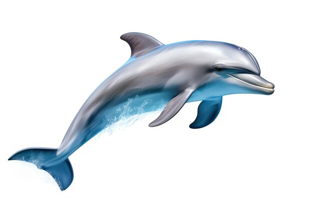 Cute dolphin jumping isolated