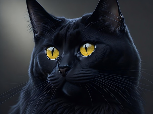 Cute Domestic Cat Portrait Generative Ai