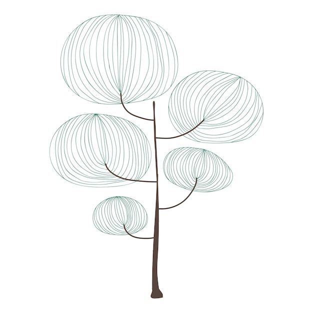 cute doodle tree sticker design element