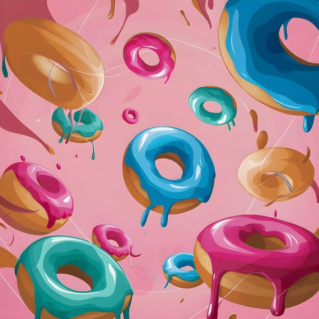 Cute doughnut dripping