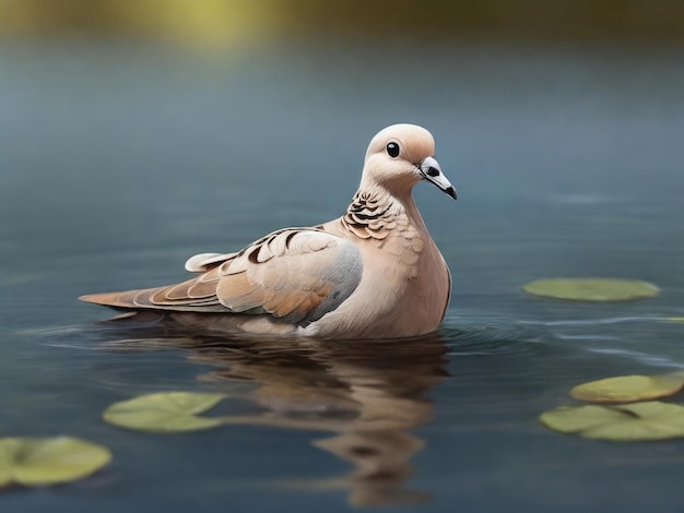 A cute dove in lake image