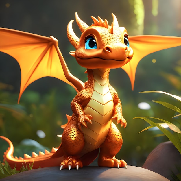 Photo cute dragon digital animation