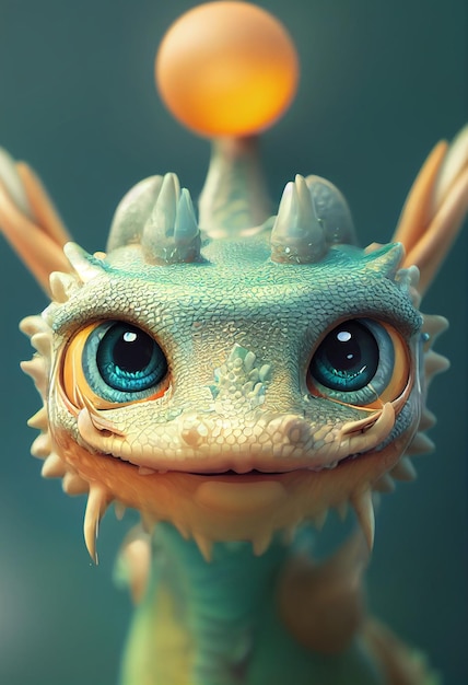 Cute dragon made of liquid pixar style Generative Ai