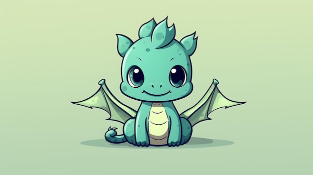 Cute dragon pastel cartoon background