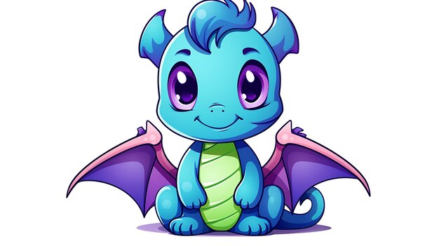 Cute dragon pastel cartoon background