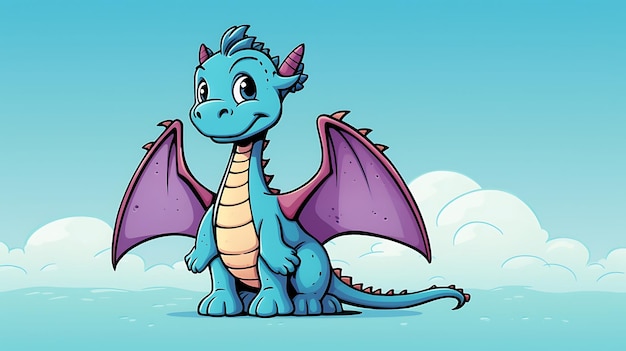 Cute dragon pastel cartoon background