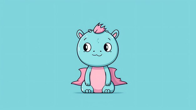 Photo cute dragon pastel cartoon background