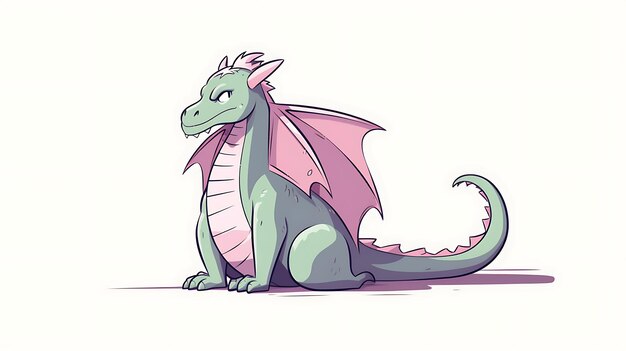 Cute dragon pastel cartoon background