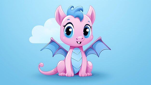 Cute dragon pastel cartoon background