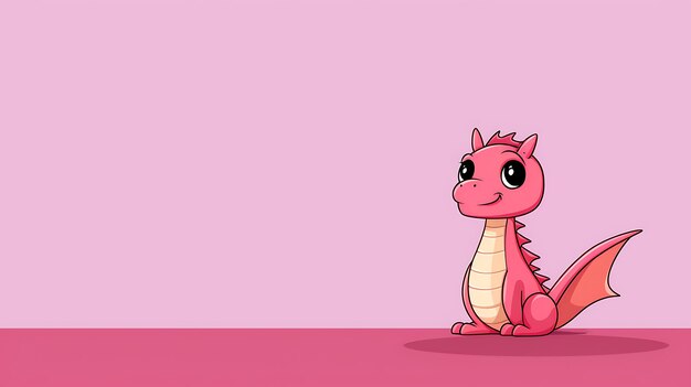 Photo cute dragon pastel cartoon background