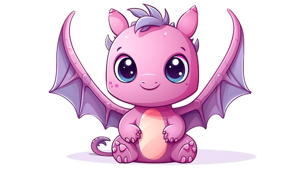 Photo cute dragon pastel cartoon background