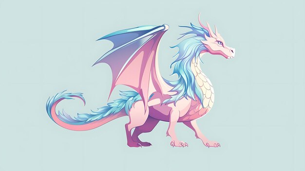 Cute dragon pastel cartoon background