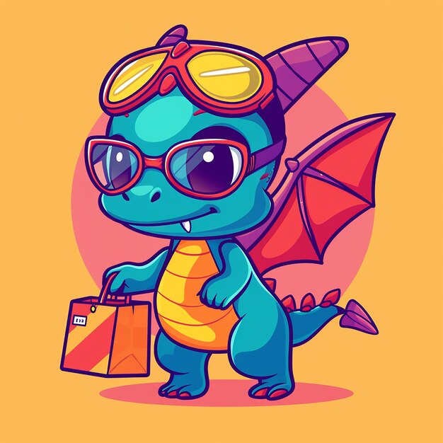 Photo cute dragon vector design