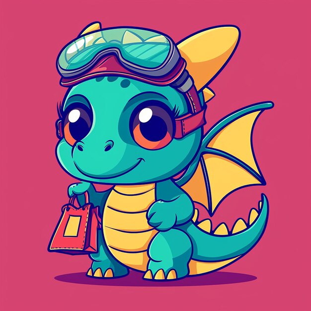 Photo cute dragon vector design