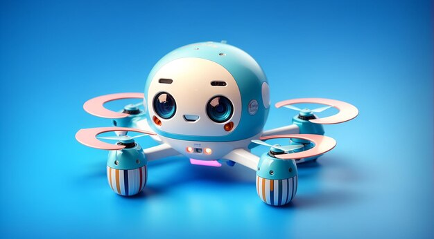 a cute drone with distinctive features