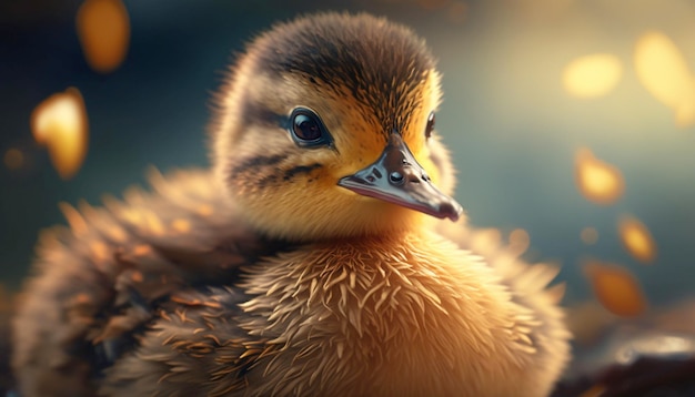 A cute duck of close up Generative AI