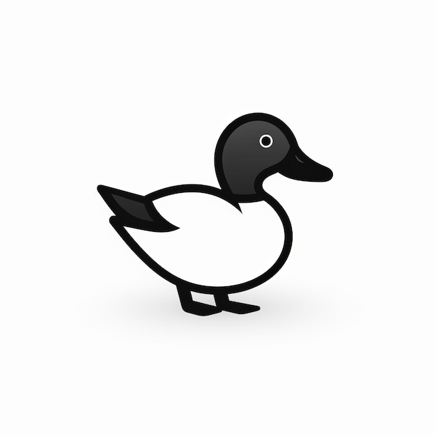 Cute Duck Icon A Vector Symbol In Liam Gillick Style