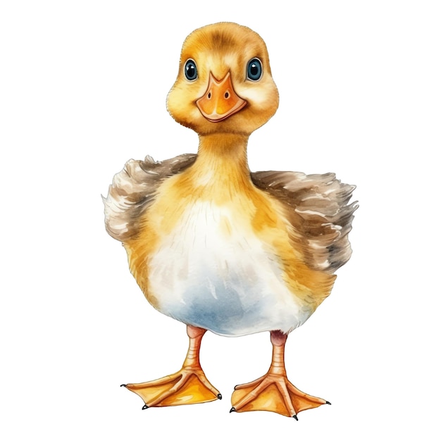 Cute duck watercolor illustration animals and farm clipart