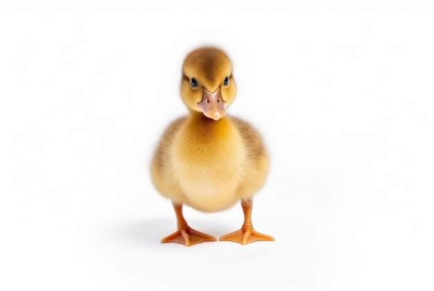 cute duckling isolated on white background generative ai