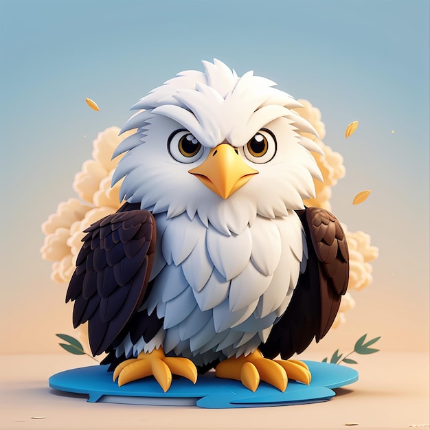 Cute eagle bird cartoon vector icon illustration animal nature icon concept isolated premium vector