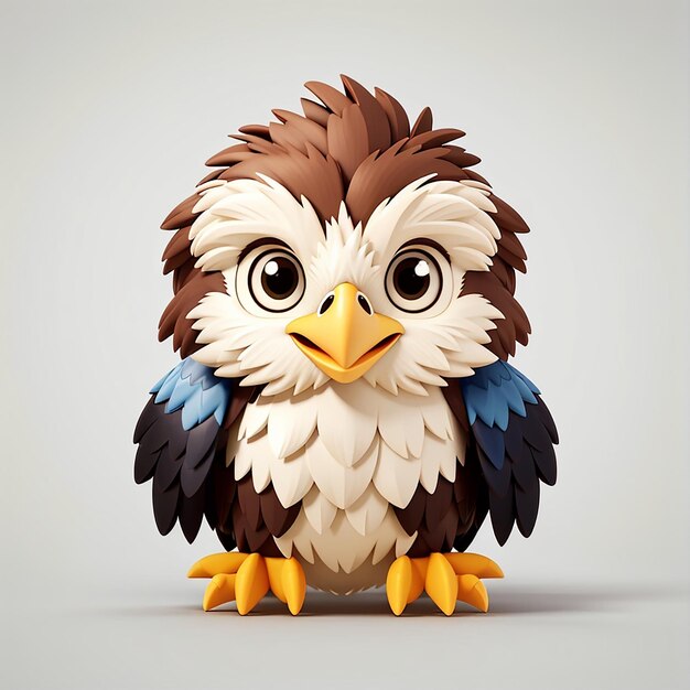 Cute eagle bird cartoon vector icon illustration animal nature icon concept isolated premium vector