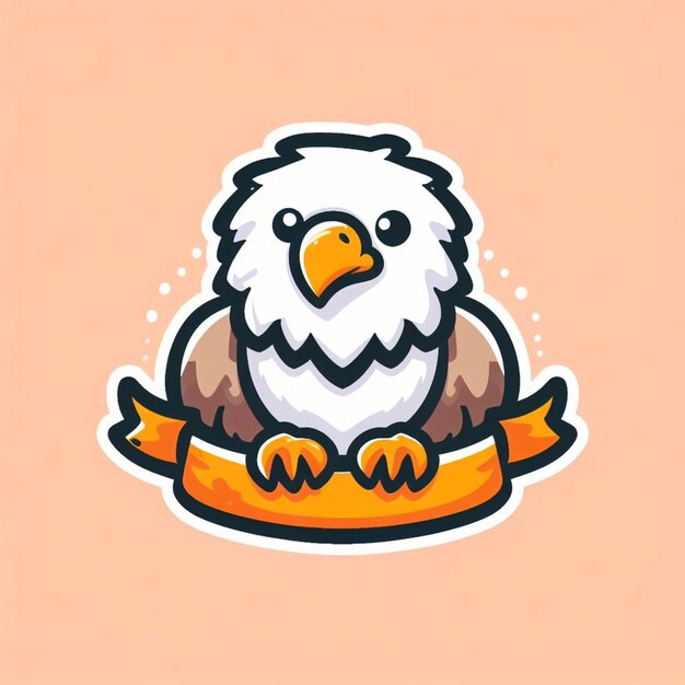 Photo cute eagle mascot cartoon illustration
