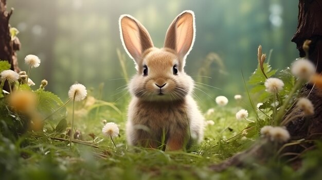 Cute Easter bunny rabbit