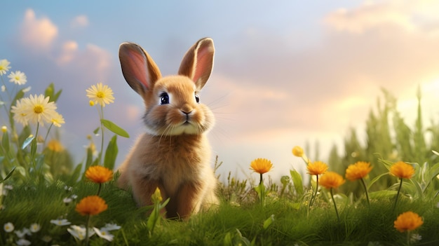 Cute Easter bunny rabbit