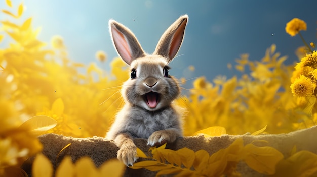 Cute Easter bunny rabbit