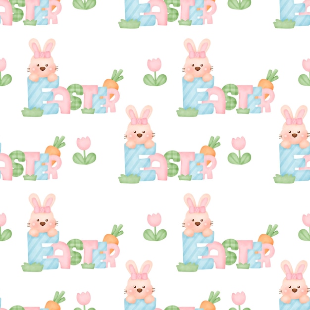 Cute Easter day  seamless pattern