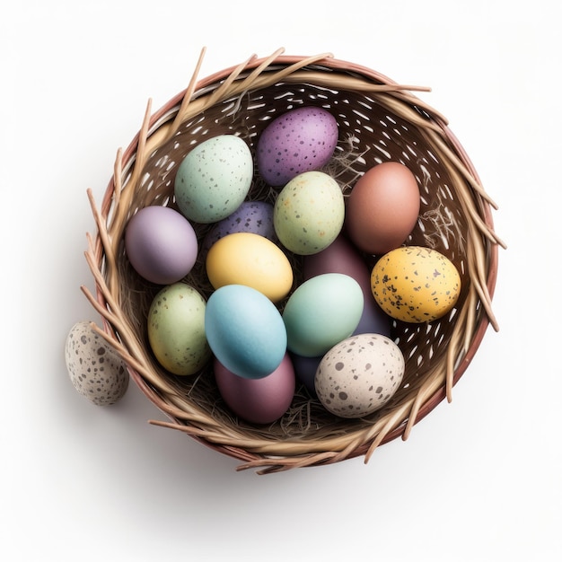 Симпатичные пасхальные яйца Изолированная иллюстрация Генеративный AI