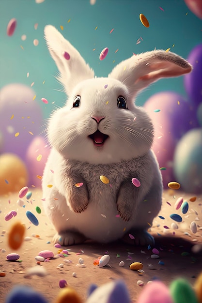 Cute easter rabbit