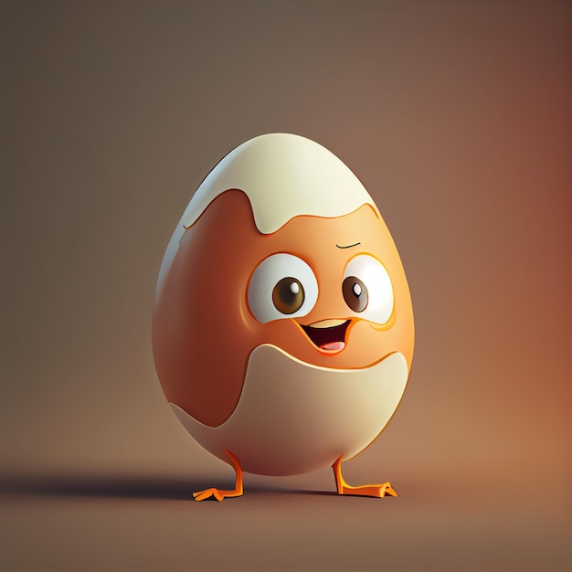 Cute egg in cartoon style