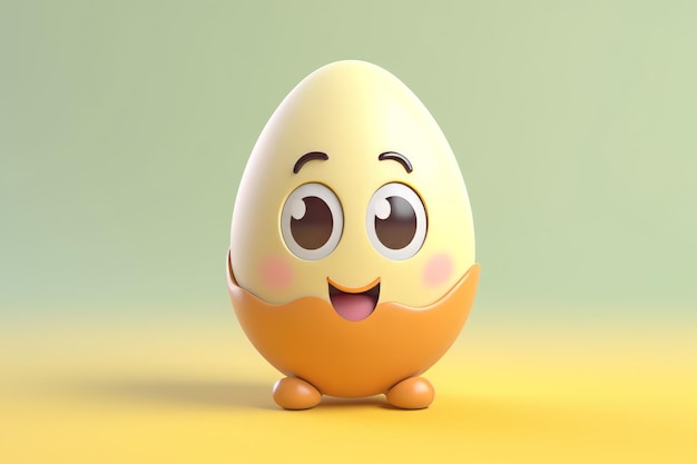 Cute egg character Food cooking Generate Ai